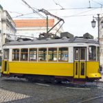 Yellow Tram in Lisbon, Portugal
