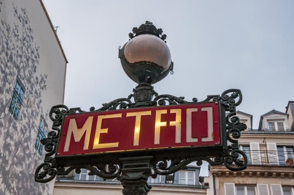 Metro sign in Paris, France