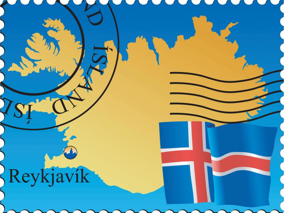 Iceland stamp with Reykjavík