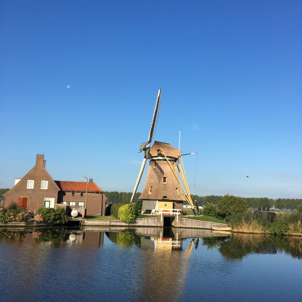 Windmill in Dutch river Vecht